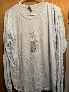 Light Blue Seal Graphic Long-Sleeve Shirt